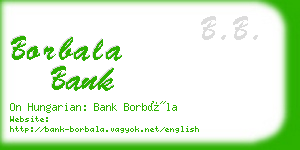 borbala bank business card